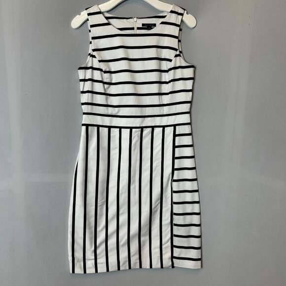 Tommy Hilfiger Women's Blue and White Striped Sleeveless Shift Dress - Picture 1 of 8